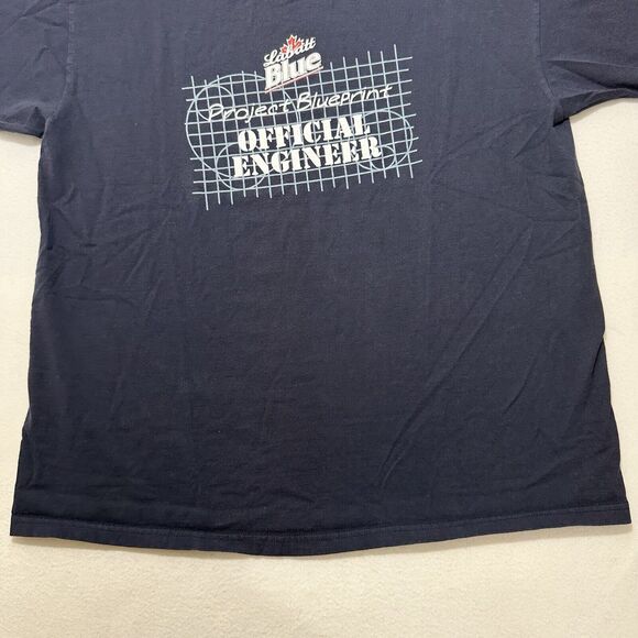 Labatt Blue Project Blueprint Official Engineer Men's XL Blue Graphic T Shirt - Picture 6 of 11